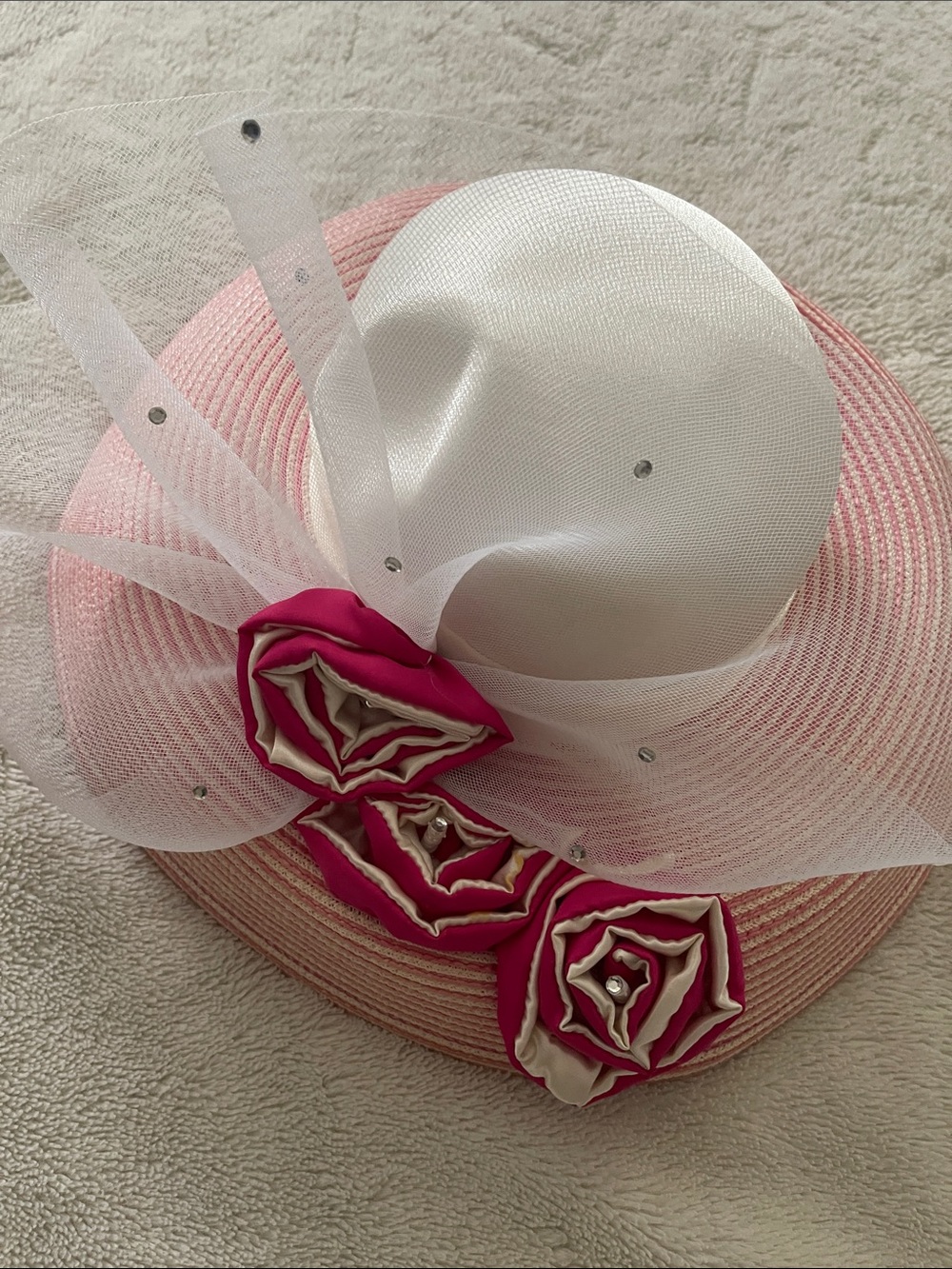 Lulu’s boutique Pink White striped hat Women’s